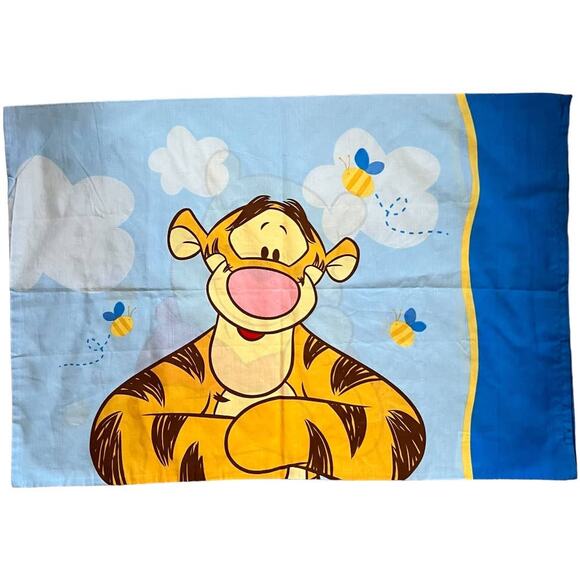 Disney Winnie the Pooh Tigger Pillowcase Refashion Fabric Blue - Picture 2 of 7
